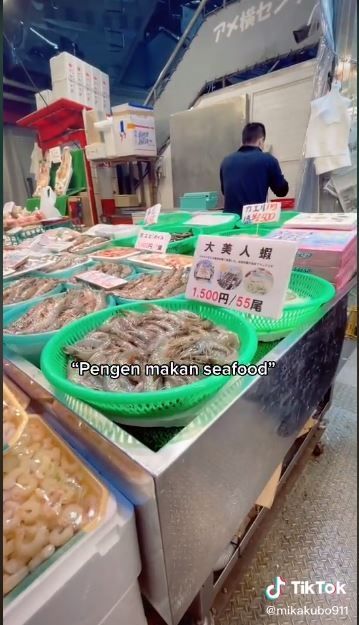 Pasar ikan di Jepang (TikTok @mikakubo911)