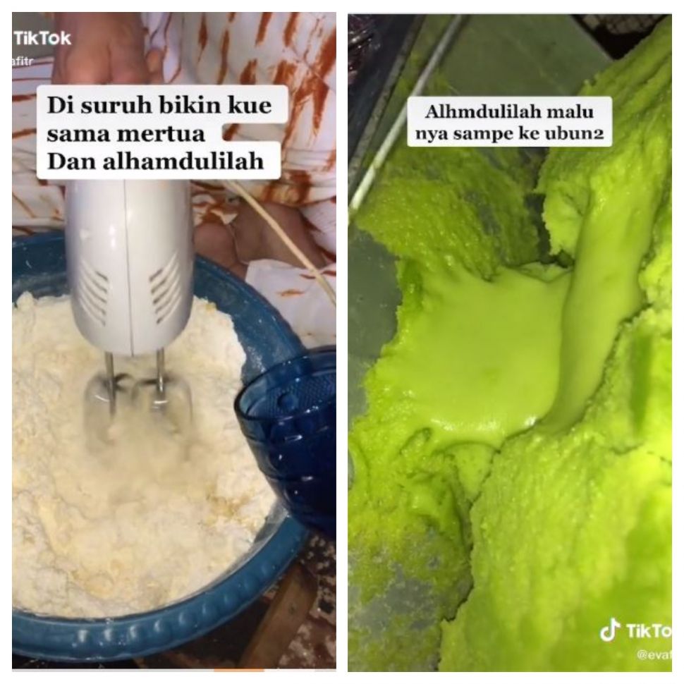 Buat kue untuk mertua (TikTok @evafitr)