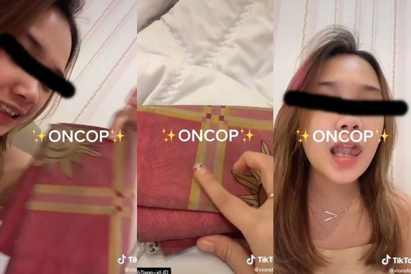 Viral Cewek Susah Tidur Tanpa 'Oncop'. (TikTok/@viorellaaa)