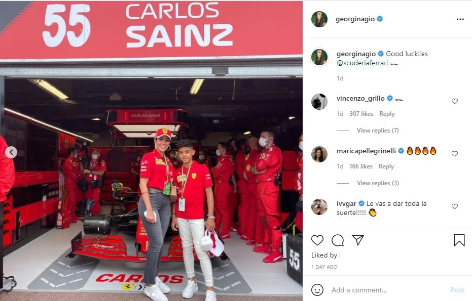 Georgina Rodriguez ramaikan gelaran Formula 1. (Instagram/georginagio)