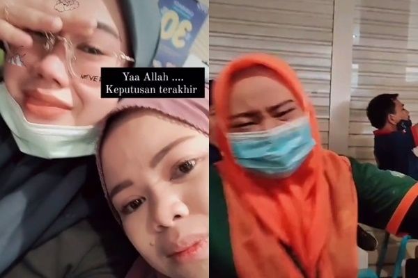 Video Reaksi Pilu Pegawai Giant Jadi Viral. (TikTok/@shinta84.66)