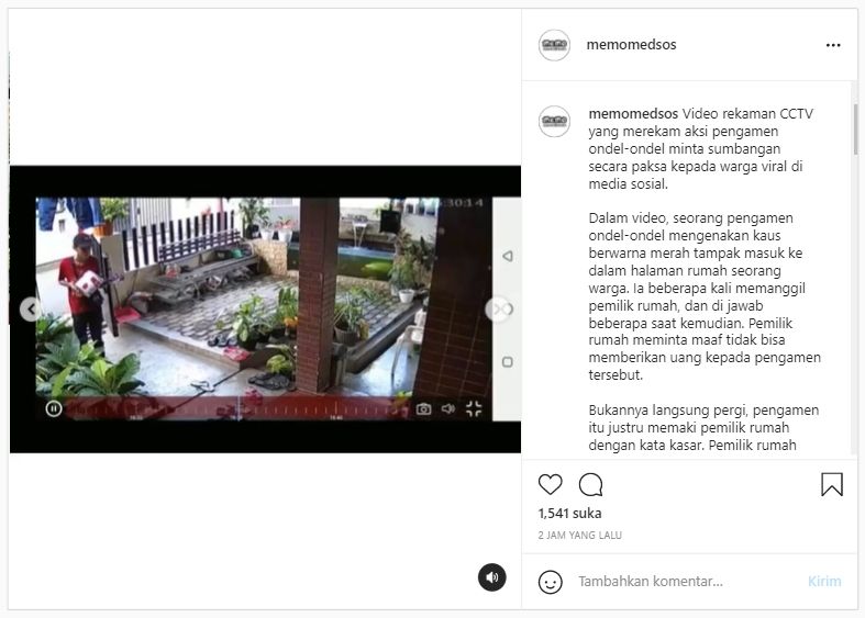 Viral Pengamen Ondel-ondel Minta Paksa Uang Warga Sampai Berkata Kasar (Instagram/memomedsos).