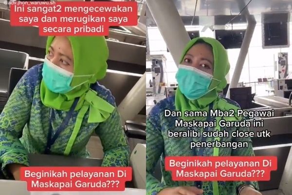 Viral Pria Video dan Amuk Petugas Maskapai Malah Jadi Blunder. (TikTok/@adv.jhon_waruwu.sh)