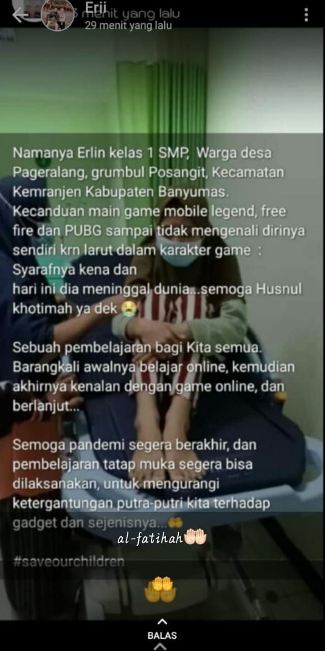 Anak di Banyumas dikabarkan meninggal dunia karena kecanduan game online. [Istimewa]