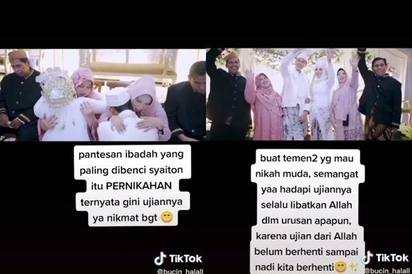 Viral Curhat Pengantin Soal Pernikahan Beda Dengan Pacaran. (TikTok/@f_piesca)