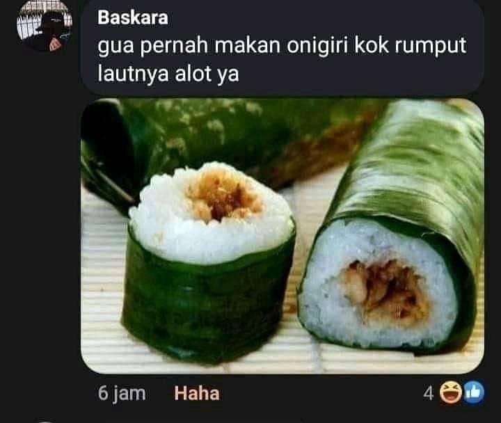 Ngeluh Alot saat Makan Onigiri, Ternyata Pria Ini Santap Bahan Tak Terduga. (Twitter/kgblgnunfaedah)