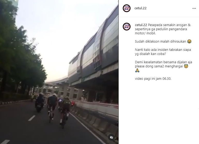 Viral rombongan pesepeda berulah, bikin jalanan penuh. (Instagram)