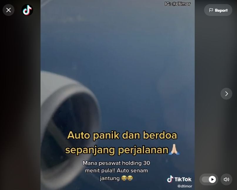 Panik naik pesawat lintasi Pantai Selatan pakai baju hijau (tiktok)