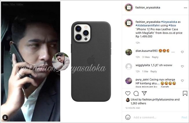 Harga casing handphone Arya Saloka bikin warganet gerah. (Instagram/@fashion_aryasaloka)