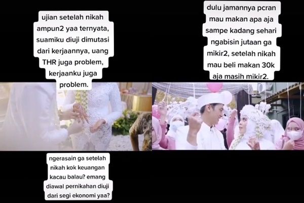 Viral Curhat Pengantin Soal Pernikahan Beda Dengan Pacaran. (TikTok/@f_piesca)