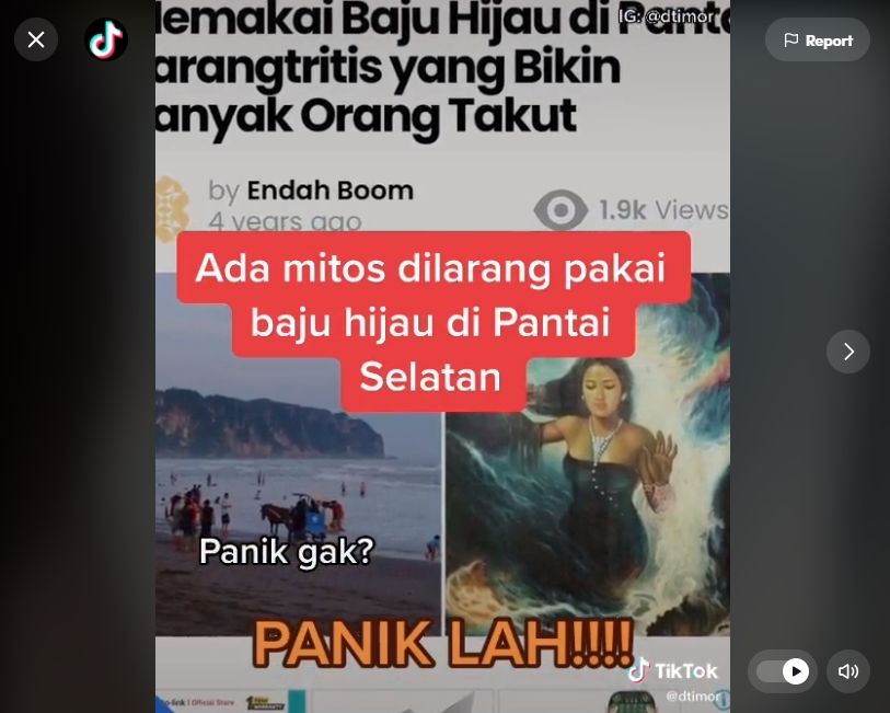 Panik naik pesawat lintasi Pantai Selatan pakai baju hijau (tiktok)