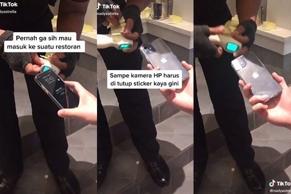 Viral Restoran Tutup Kamera Hp Pengunjung dengan Stiker. (TikTok/@nadyastrella)