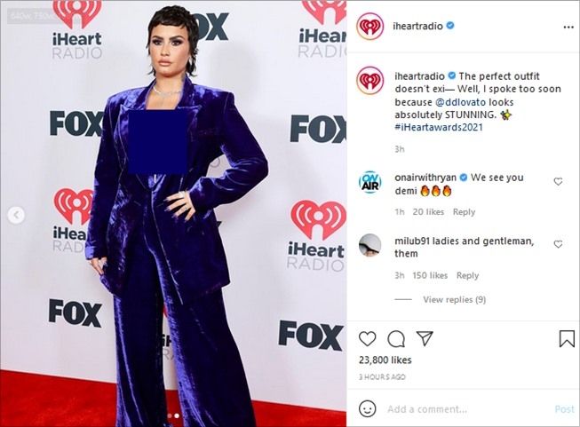 Perdana Muncul usai Ngaku Non-Biner, Penampilan Demi Lovato Tuai Atensi. (Instagram/@iheartradio)