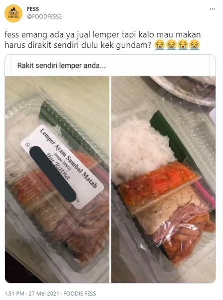 Lemper rakit sendiri kalau mau makan (Twitter/foodfess2)