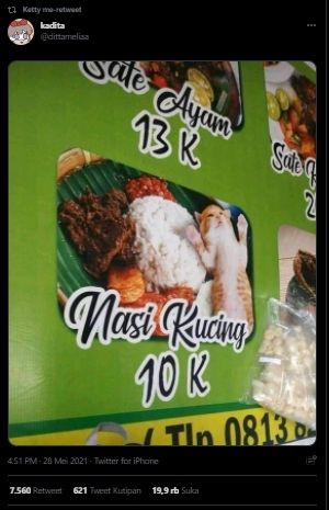 Warung Ini Pasang Spanduk Jual Nasi Kucing, Penampakannya Malah Bikin Publik Tak Tega. (Twitter/@dittameliaaa)