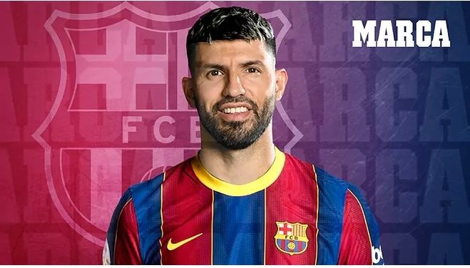 Pemain anyar Barcelona Sergio Aguero. [MARCA]