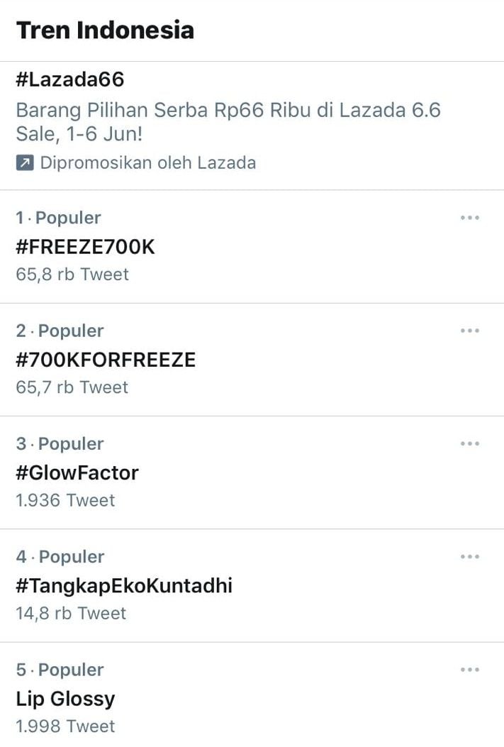 Glow Factor sempat menjadi trending di Twitter.