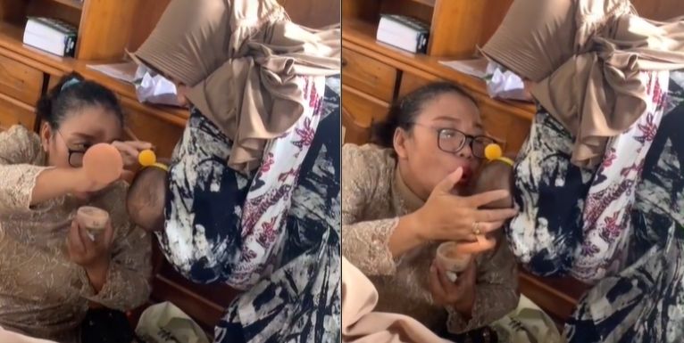 MUA ditodong emak-emak minta bedak buat si bayi, takut kena sawan pengantin (TikTok)