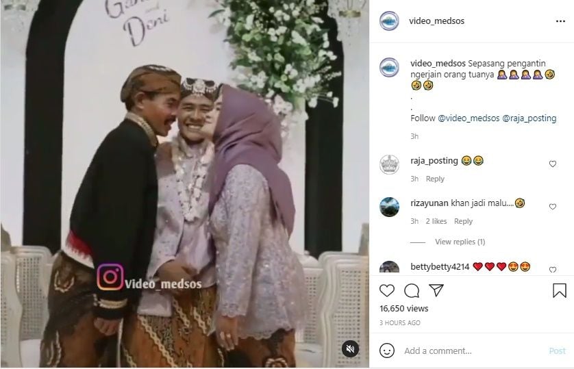 Viral Momen Kocak Pengantin Prank Orang Tua. (Instagram/@video_medsos)