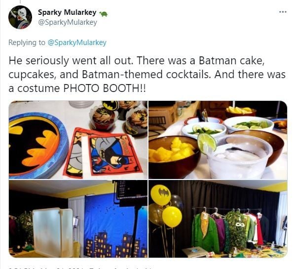 Viral Wanita Dapat Kejutan Pesta Ultah Batman dari Pacar (twitter.com/SparkyMularkey)