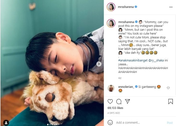 Potret Ryshaka anak Ryan Delon dan Sharena. [Instagram]