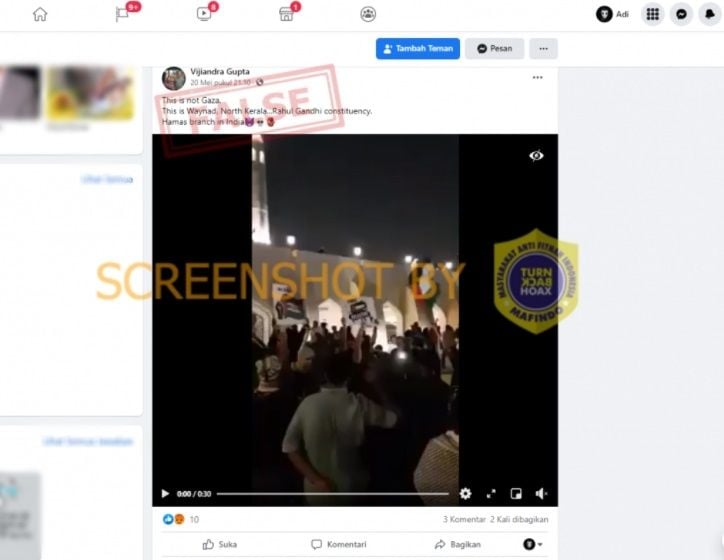 CEK FAKTA Viral Video Hamas Buka Cabang di India. (Turnbackhoax.id)