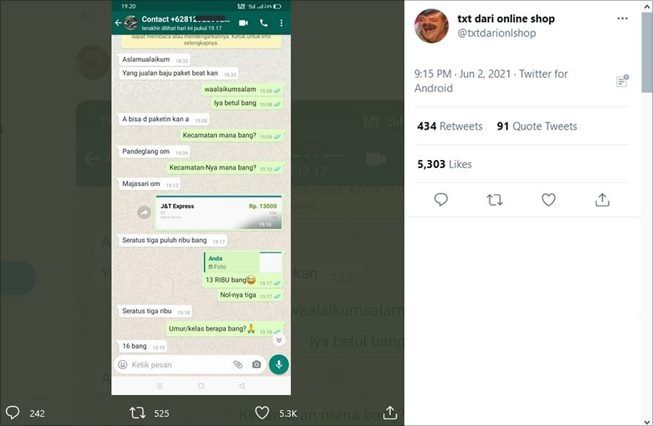 Viral Pembeli Bolak-Balik Salah Baca Harga, Warganet Emosi pas Tahu Umurnya. (Twitter/@txtdarionlshop)