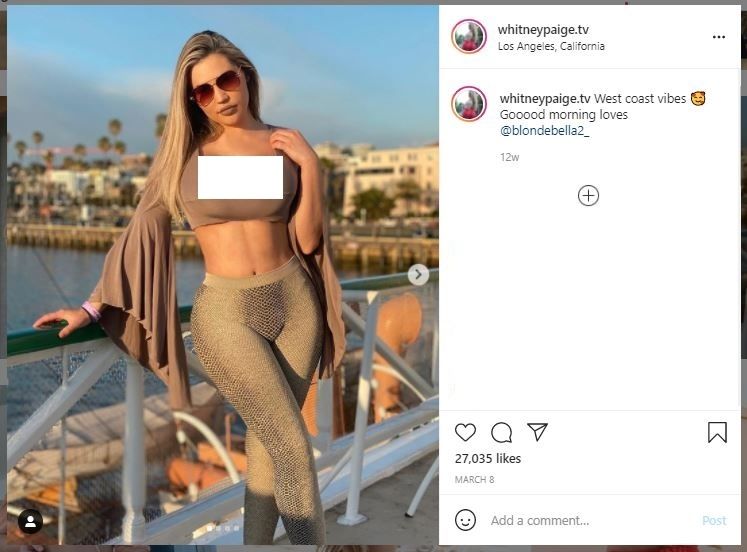 Curhat Model Akun Twitter Diblokir karena Terlalu Seksi (instagram.com/whitneypaige.tv)