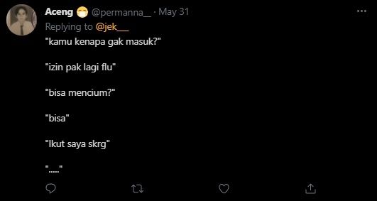 Viral Chat Izin Tak Masuk Kerja ke Bos Dibalas Mengejutkan. (Twitter/@permanna_)