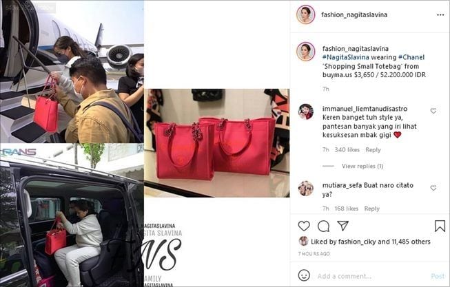 Nagita Slavina Bikin Heboh Bawa Tote Bag Seharga Rp52 Juta. (Instagram/@fashion_nagitaslavina)