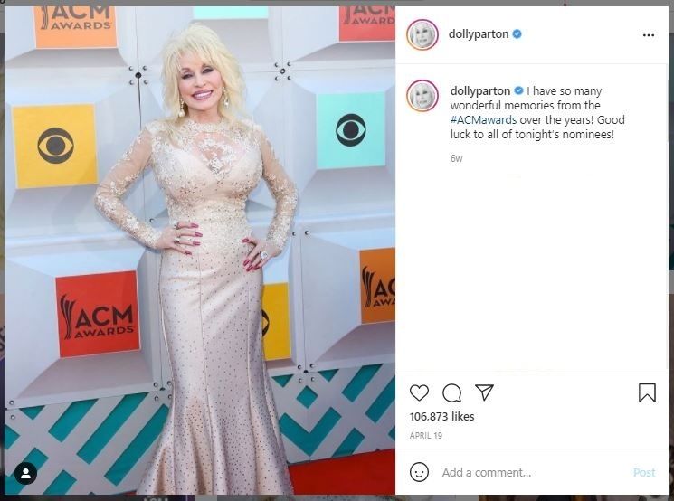 Penyanyi Dolly Parton (instagram.com/dollyparton)