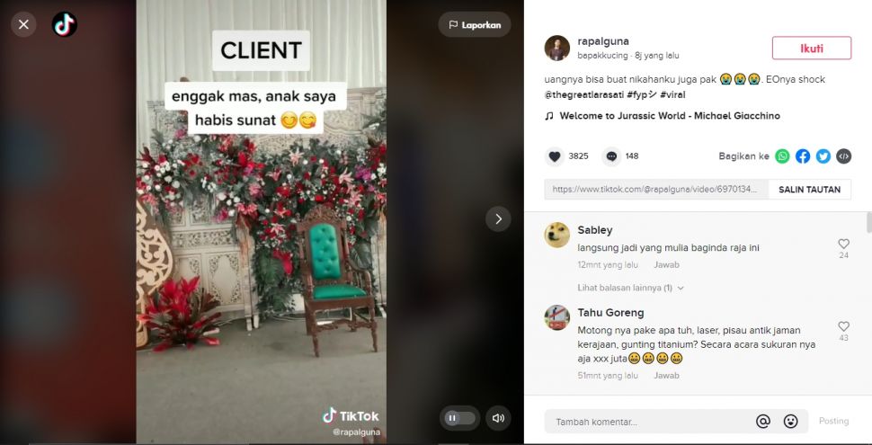 Viral Pesta Sunatan 'Anak Sultan' 500 Undangan, Telan Ratusan Juta (TikTok).