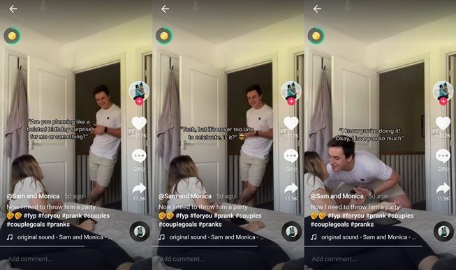 Viral Wanita Prank Selingkuh ke Tunangan, Endingnya Tak Sesuai Harapan. (TikTok/@samandmonica)