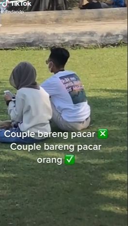 Cewek tak sengaja pakai baju kembaran bareng pacar orang. (Tiktok/@dindandp)