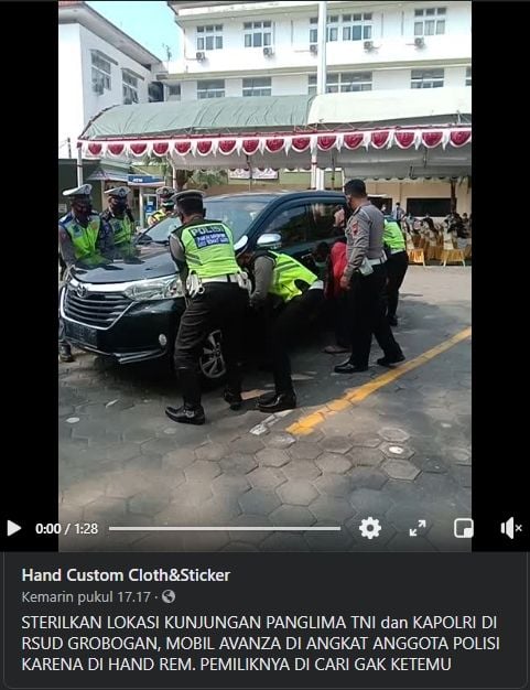 Viral Toyota Avanza diangkat aparat penegak hukum. (Facebook)