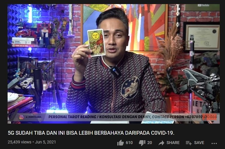 Heboh Denny Darko Sebut 5G Lebih Bahaya dari Covid-19. (YouTube/Denny Darko)