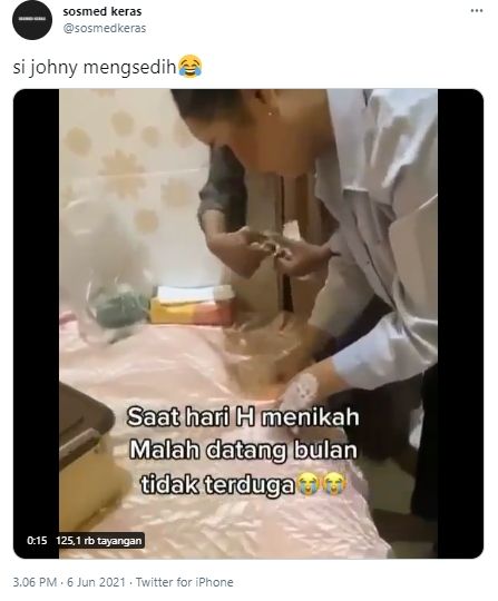 Pengantin pria bete istrinya datang bulan di hari pernikahan (Twitter/sosmedkeras)