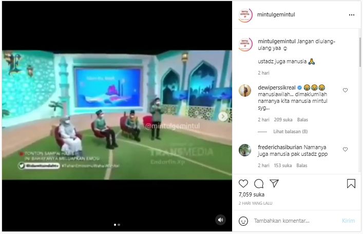 Ustaz Syam minta maaf usai ucapkan kata tak senonoh saat ceramah (Instagram/mintulgemintul).