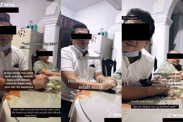 Viral Bapak 53 Tahun 'Merengek' Minta Uang Jajan Ke Ortu Sampai Serak. (TikTok/@anni*******69)