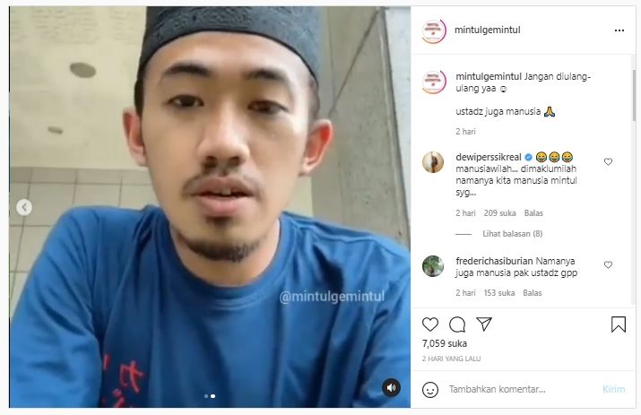 Ustaz Syam minta maaf usai ucapkan kata tak senonoh saat ceramah (Instagram/mintulgemintul).