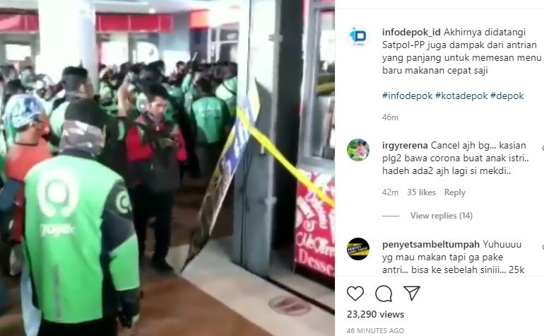 McDonald's di Depok sampai disegel Satpol PP. (Instagram/@infodepok_id)