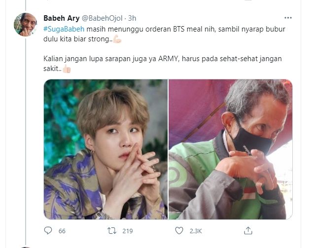 Curhat Driver Ojol Fans BTS, Lama Nunggu Orderan tapi Nggak Kebagian (Twitter/BabehOjol)