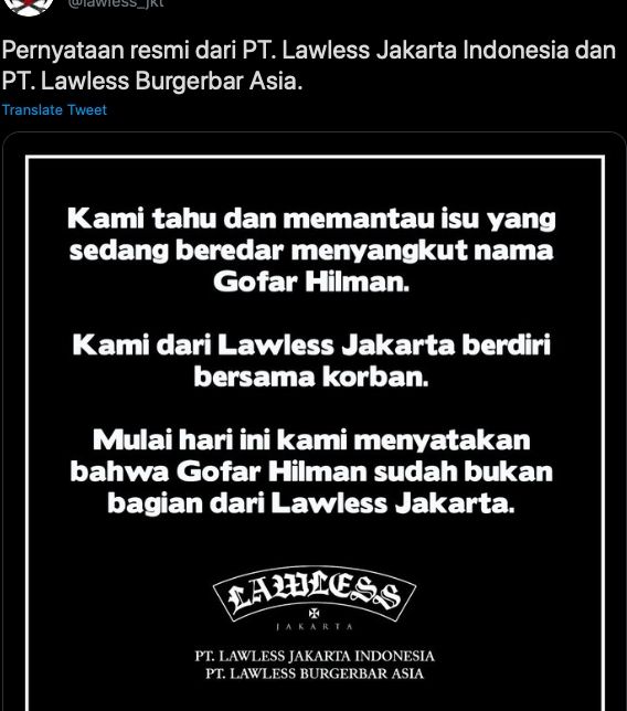 PT. Lawless Jakarta Indonesia [Twiiter]