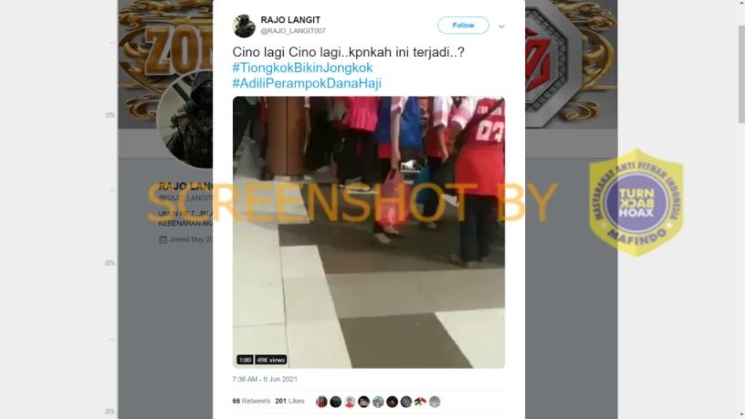 CEK FAKTA Video Viral China Rampok Dana Haji. (Turnbackhoax.id)