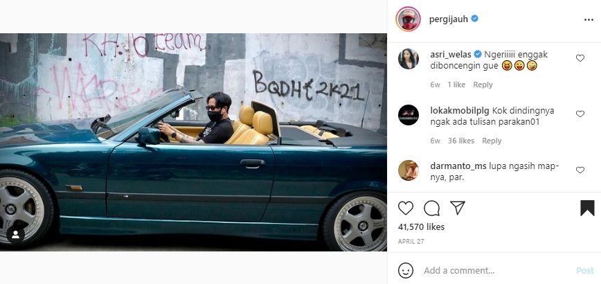 Deretan potret Gofar Hilman bareng kendaraan. (Instagram)
