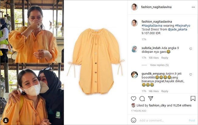 Detail harga baju polos Nagita Slavina. (Instagram/@fashion_nagitaslavina)
