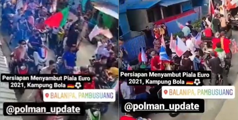 Viral arak-arakan warga sambut Euro 2020 (Instagram/polman_update).