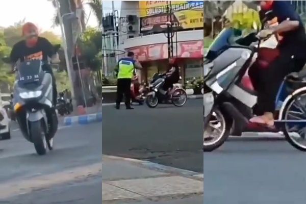 Viral Polisi Niat Tilang Pengendara Berakhir Kocak. (Instagram/@fakta.beriita)