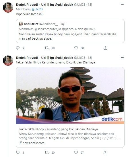 Perseteruan Andi Arief dan Uki (Twitter)