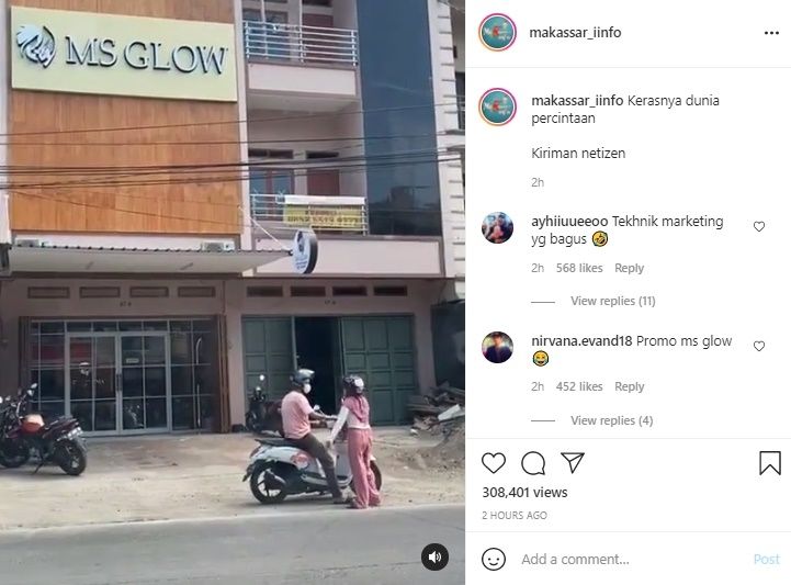 Viral Cewek Ditinggal Pacar di Pinggir Jalan Gara-gara Skincare. (Instagram/@makassar_iinfo)